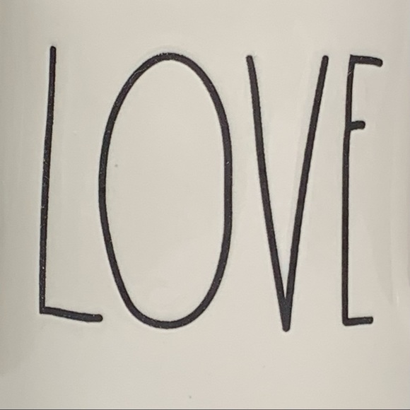 Rae Dunn LOVE Mug White Black Large Long Letters Ceramic Coffee Tea NWT 2017 OG - Picture 3 of 11